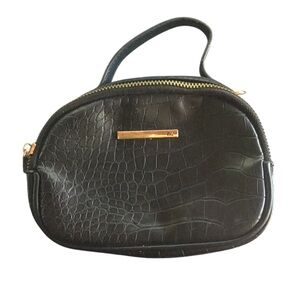 WJ Black Crocodile-Embossed small